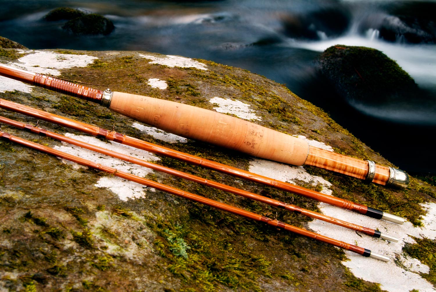 OLD VINTAGE 5 PIECE SUN FLY ROD FISHING POLE BAMBOO? WOOD IN CASE
